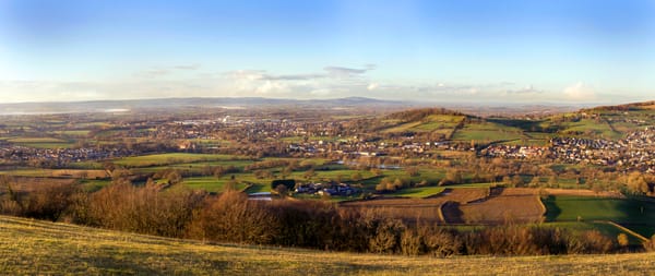 Taken from Selsley common near Stroud, Gloucestershire. The river Severn can be seen in the distance.